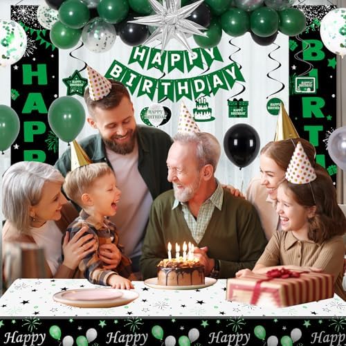 Green Birthday Decorations for Men Boys