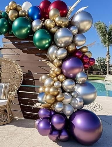 Chrome Metallic Balloons 66 Pack for Party Decorations