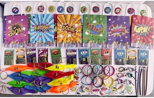 134 Pcs Hero Party Favors Birthday Decorations Set