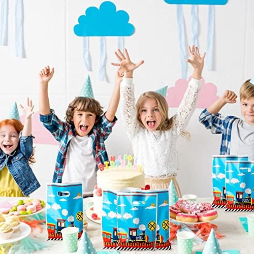3sscha 50Pcs Train Themed Waterproof Goodie Bags with Handles