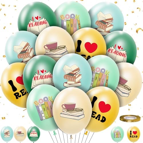 50Pcs Book Themed Balloons for Birthday Party Decor