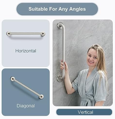 Bright Showers Dual Shower Head Combo with Handheld and 24-Inch Grab Bar