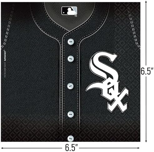 Chicago White Sox Paper Napkins - 65 x 65 Black Pack of 36
