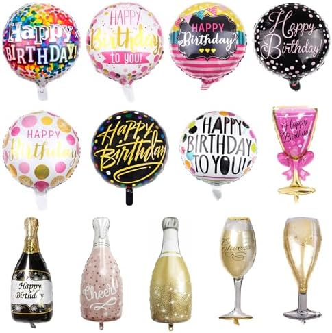 Glamorous Happy Birthday Foil Balloons Set