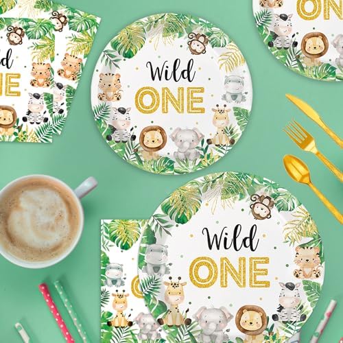 Jungle Safari Baby Shower Tableware Set for 24 Guests