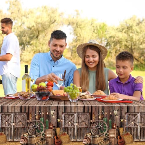 Tiamon 6 Pcs Western Cowboy Table Cover