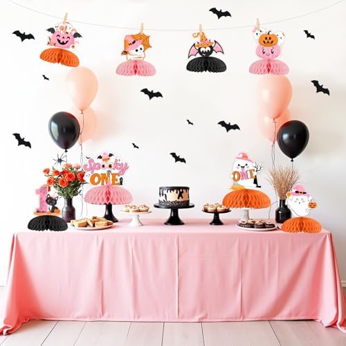 Cheereveal 8Pcs Halloween Birthday Honeycomb Centerpieces for Girls