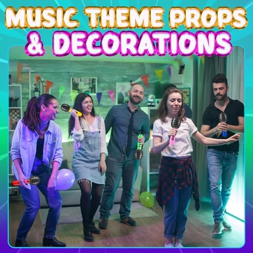 24 Pack Inflatable Microphones Neon Colors 10 Inch