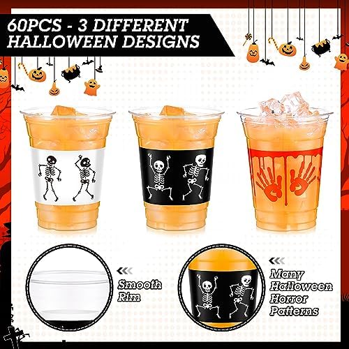 Sliner Halloween 12 oz Blood Skeleton Cups 60 Pcs Party Favors