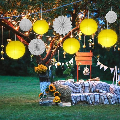30 Pcs White Wedding Decorations with LED Lights