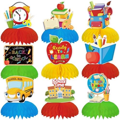 9Pcs Back to School Honeycomb Centerpieces