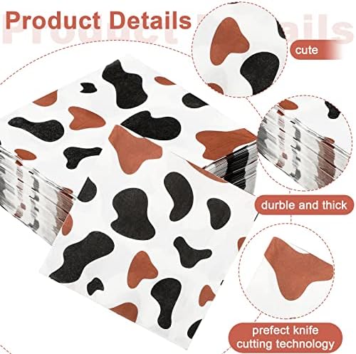 Colarr 100 Pcs Cow Print Napkins 2 Layers