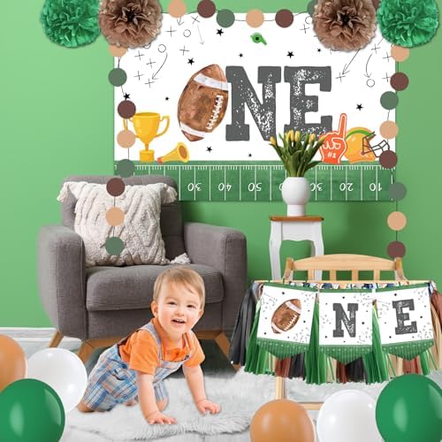 Football 1st Birthday Banner Decorations Set