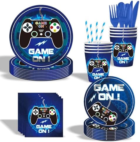 GARDELF Video Game Birthday Party Decor Set Blue