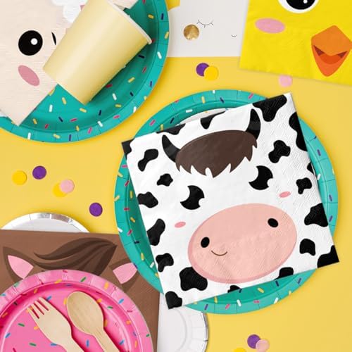 40Pcs Farm Animals Napkins Birthday Party Decor
