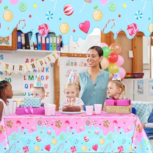 2 Pieces Candyland Tablecloth Party Decorations