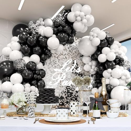 Black and White Balloon Arch Kit for Party Decorations