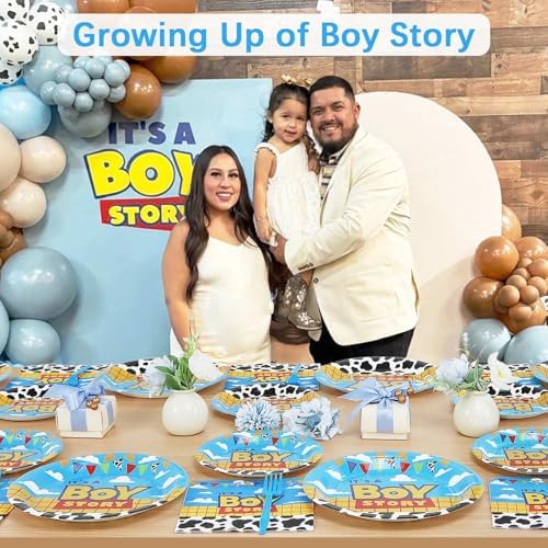 Boy Story Baby Shower Decorations Plates Set 25 Guests