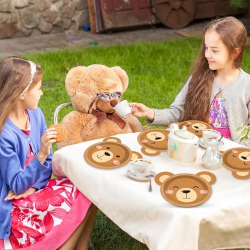 50 Count Bear Shaped Paper Plates for Birthday Parties Baby Showers