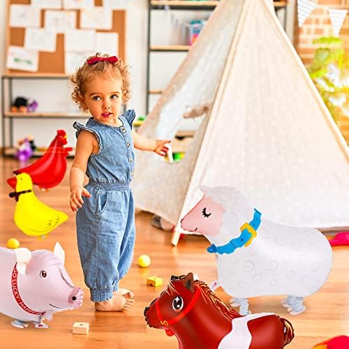 Grevosea 6 Farm Animal Balloons for Birthday Party Decor