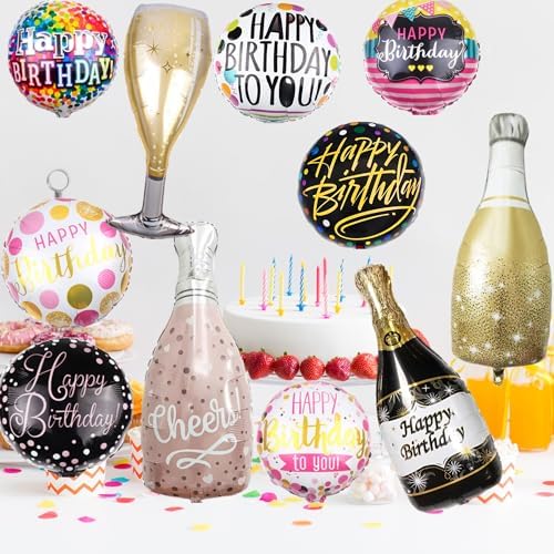 Glamorous Happy Birthday Foil Balloons Set