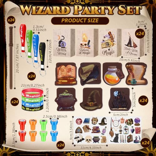 Yexiya 216 Pcs Wizard Party Supplies Magic Theme Birthday Favors Set