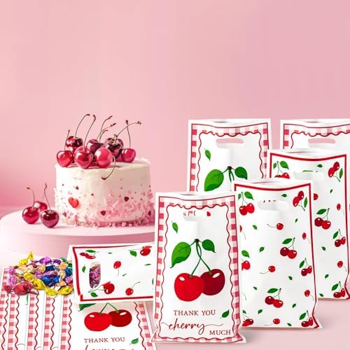 Cherry Party Favor Bags - 50Pcs Red Sweet Cherry Goody Treat Gifts