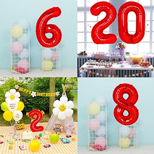 40 Inch Red Number 9 Balloon for Birthday Decorations