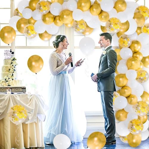 108pcs White Gold Balloon Arch Kit for Party Decorations