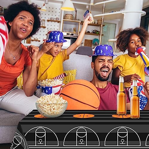 Mixweer 2 Pcs Basketball Plastic Tablecloth 54x108 Inch