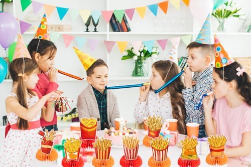 9PCS French Fries Honeycomb Centerpieces Party Decorations