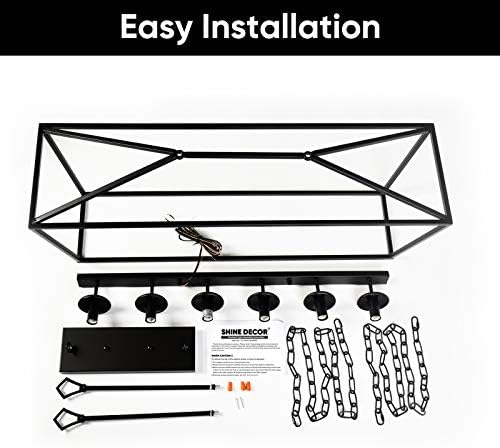 Shine Decor 6 Light Kitchen Island Linear Chandelier