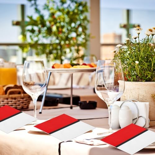 60pcs Cartoon Napkins with Red White Design