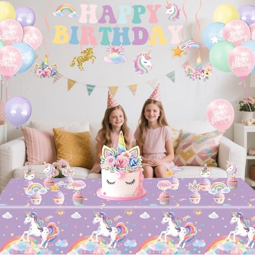 4 Pack Unicorn Tablecloths for Birthday Parties