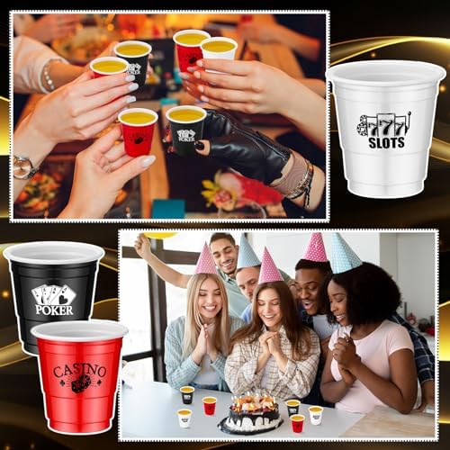 150 Pcs Casino Party Cups 2 Oz Poker Tumbler for Events