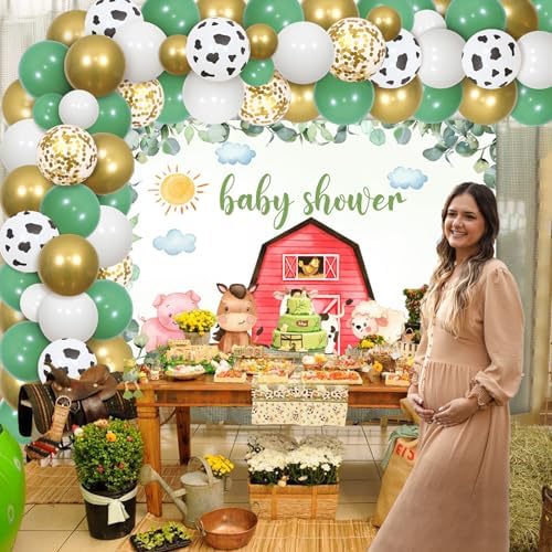 Sage Green Farm Animal Baby Shower Decorations