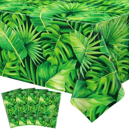 4 Pcs Hawaiian Luau Tablecloths 86 x 51 Inch