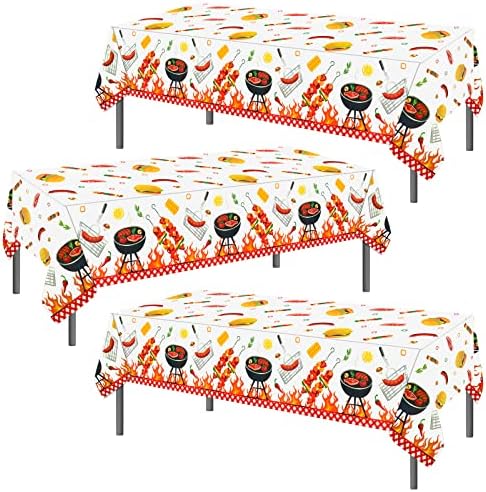 PHOGARY 3 Piece BBQ Table Covers for Parties