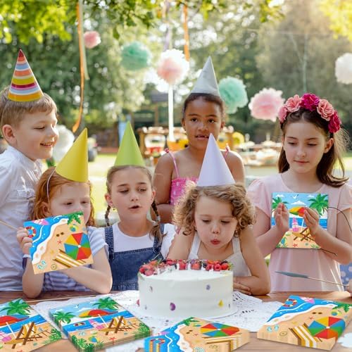 40PCS Beach Party Napkins with Sea Designs