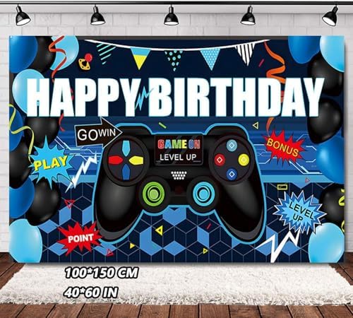 GARDELF Video Game Birthday Party Decor Set Blue