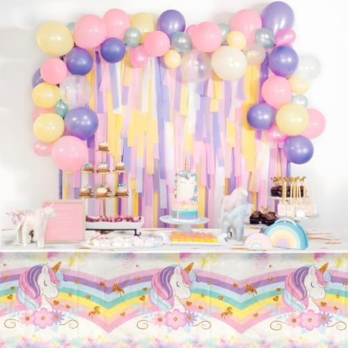 3PCS Unicorns Tablecloths Birthday Party Decor
