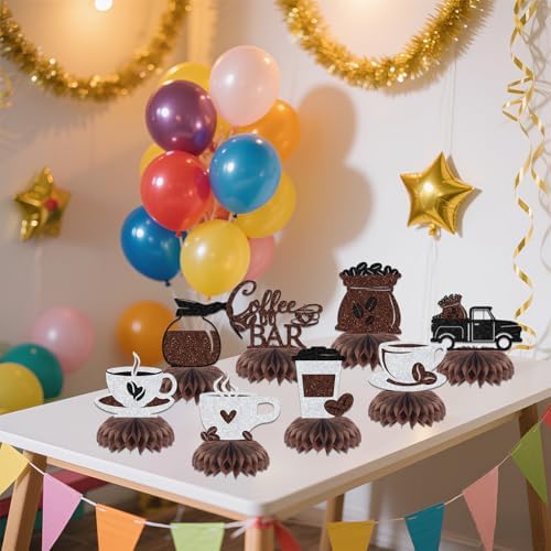 BOMXOI 8 Pcs Coffee Bar Honeycomb Centerpieces