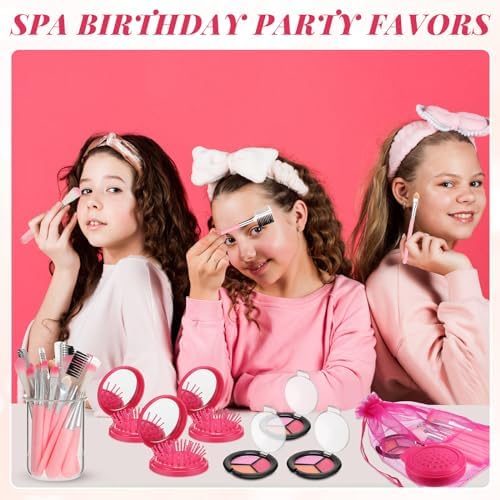 12 Sets Kids Spa Party Supplies for Girls Rose Red