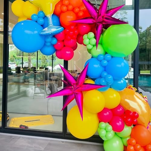 Rainbow Balloons Kit with Birthday Banner Set