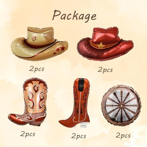 Cowboy Hat Boots Balloons Decor Kit for Birthday Parties