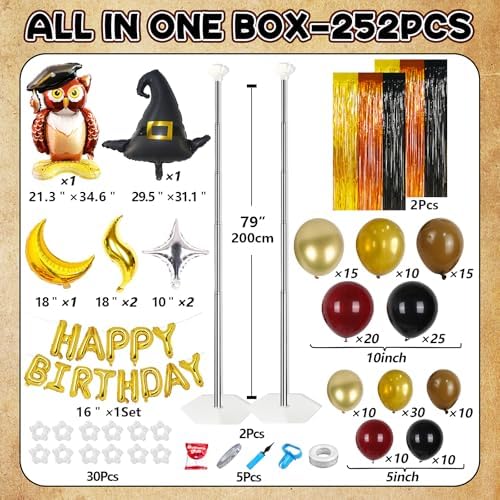 Magical Wizard School Theme Birthday Decor Kit 247Pcs