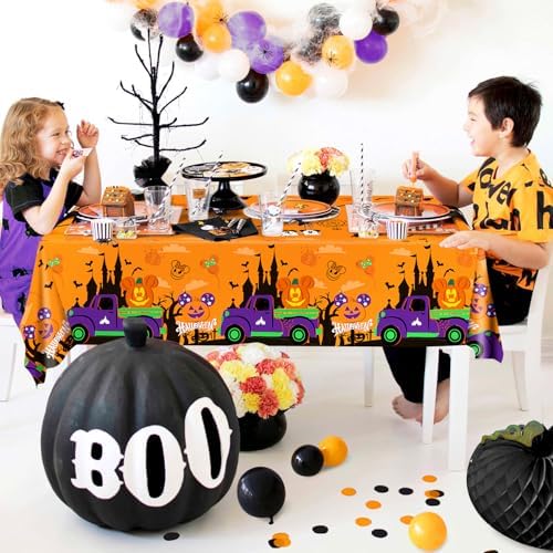 3Pcs Halloween Tablecloths with Mouse and Pumpkin Designs