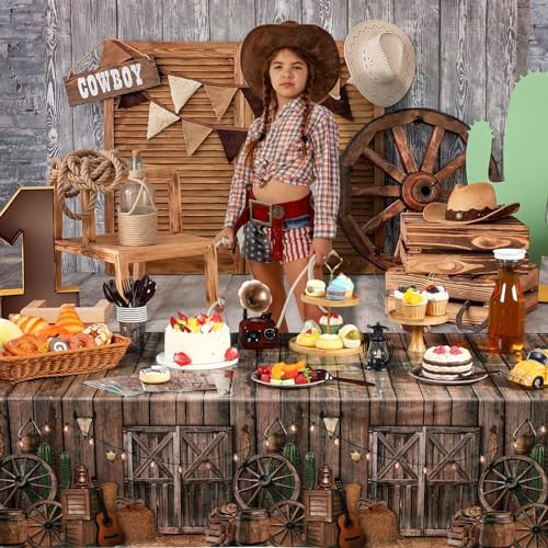 Tiamon 6 Pcs Western Cowboy Table Cover