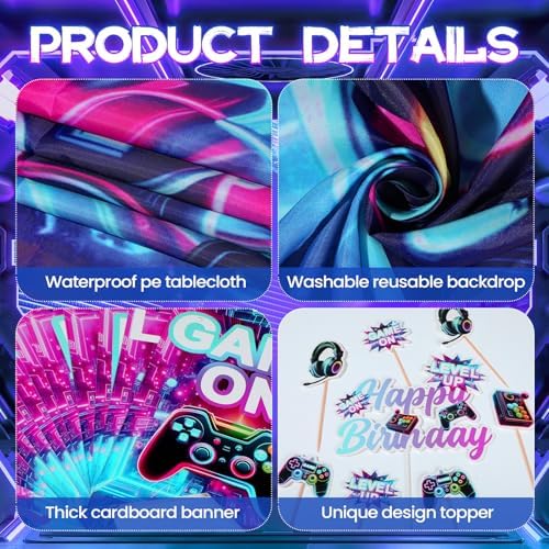 112PCS Gaming Birthday Decorations Party Set