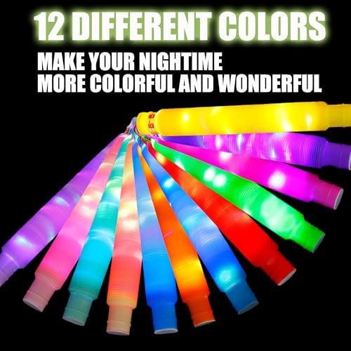 UrChoice Glow Sticks Party Favors 12 PCS Light Up Pop Tubes